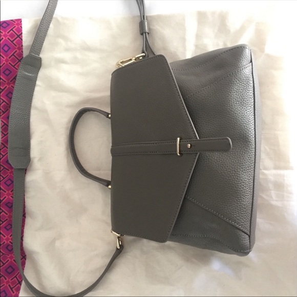 TORY BURCH - Crossbody 797 Satchel Bag with Top Handle (Grey/Green) - Picture 5 of 7